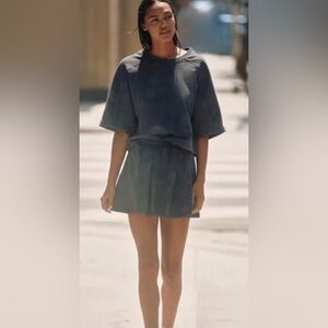 NWT Daily Practice Anthropologie washed sweatshirt and skirt set - small
